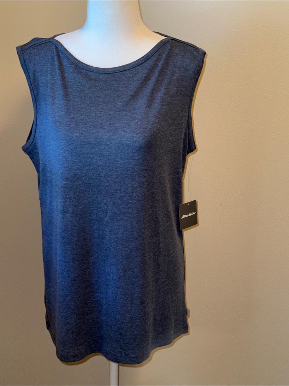 Women’s Eddie Bauer Blue Sleeveless Crewneck Tank-XL